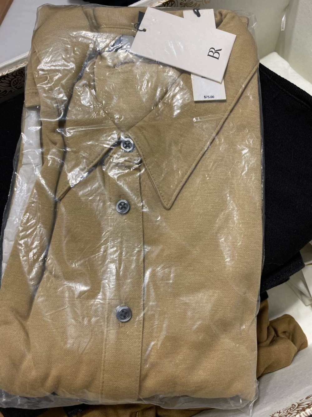 For Courtney Banana Republic Tan Trench Coat with Shirt Collar